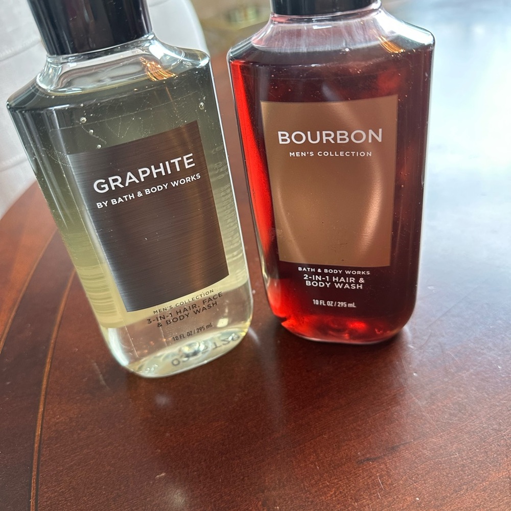 Bath & Body Works Graphite & Bourbon Duo - Clear Gray & Deep Amber